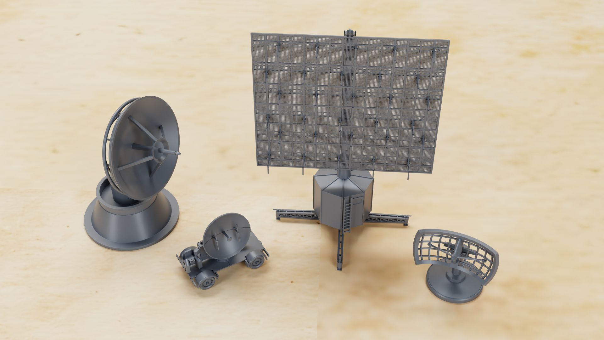 BOLT ACTION - 4 Radars of WW2 (scale 1:56)